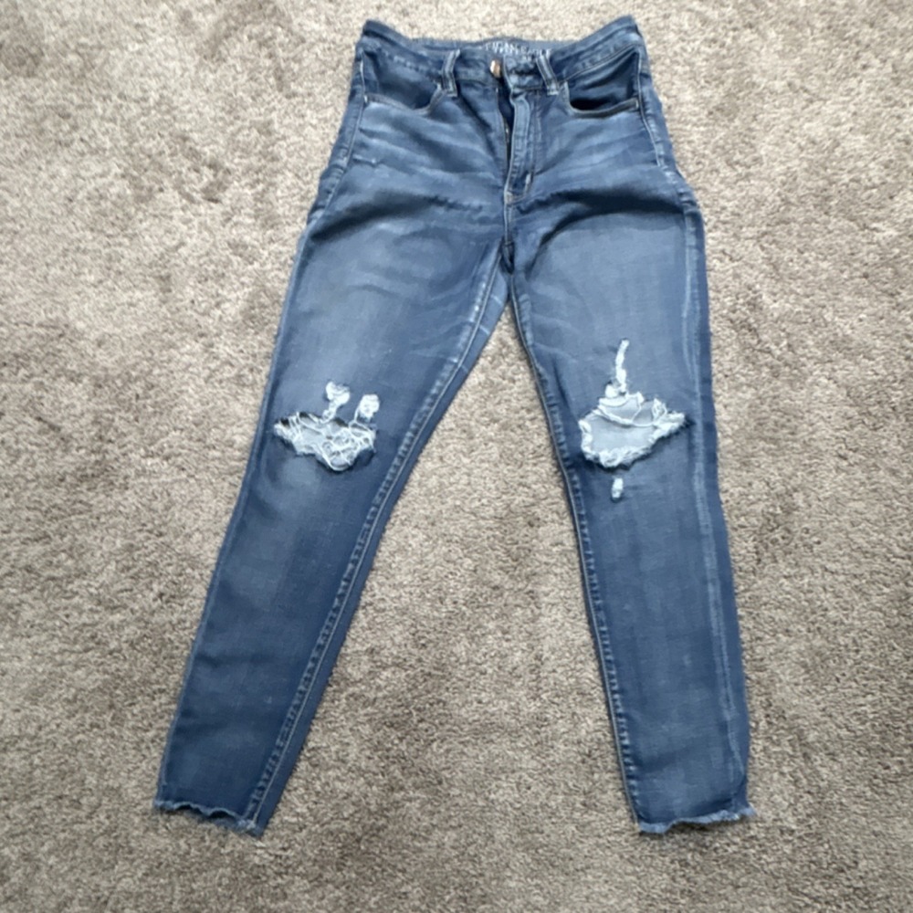 Women's American Eagle Outfitters High‎ Rise Jegging Jeans Blue Medium Wash 0